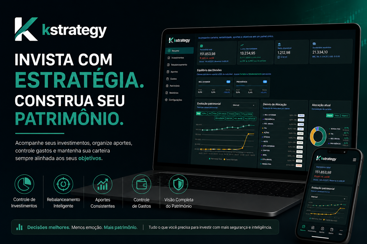 KStrategy | Controle de Investimentos e Rebalanceamento